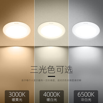 PHILIPS飞利浦明欣系列超薄LED筒灯DN200B中性光4000K开孔90mm6W 1个