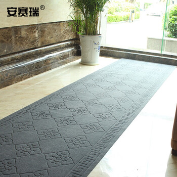 安赛瑞 压花防滑地毯 商场办公室酒店大堂餐厅卷材地毯 1.2×15m 楼梯走廊过道地毯 灰26804