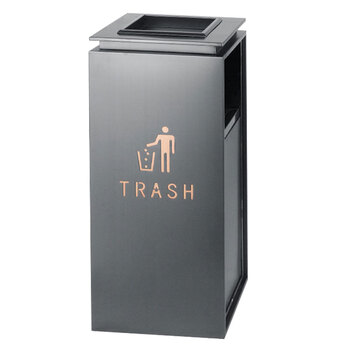 兰诗（LAUTEE）DB6040 不锈钢垃圾桶烟灰桶垃圾回收箱果皮箱 防指纹烟灰缸大号