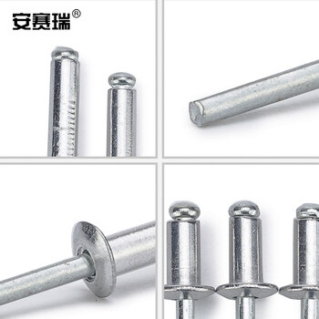 安赛瑞 不锈钢抽芯铆钉（1000支装）国标304不锈钢拉铆钉 开口型平圆头抽芯铆钉装潢钉拉钉 2.4×6mm 430594