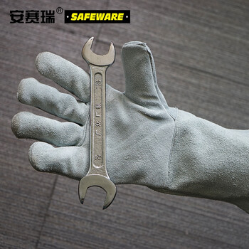 安赛瑞 牛皮电焊手套 耐磨耐高温加厚加长防护焊工手套 劳保手套 劳保用品 39952