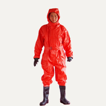 海安特 消防轻型半封闭连体式防化服 PVC款FH-II-H  防酸碱耐老化二级防护服 41码