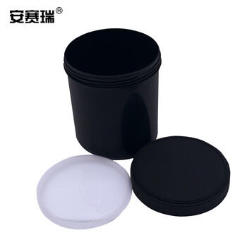 安赛瑞 广口塑料瓶(1L) 螺旋罐分装瓶直桶涂料油墨罐塑料储藏包装罐 黑色 500025