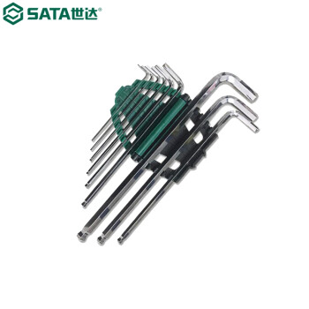 世达（SATA）09101 9件特长球头内六角扳手组套 09101