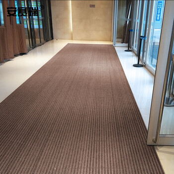 安赛瑞 铝合金地垫 除尘防滑刮泥地垫 1.5壁厚 进门嵌入式脚垫 银行酒店商场门垫60×120cm凹槽款 咖色26570