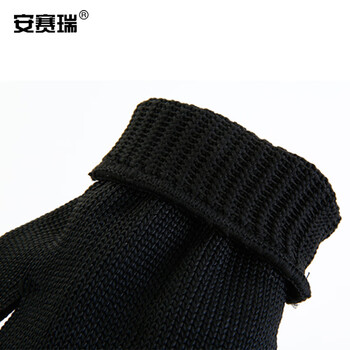 安赛瑞 防割手套 黑色均码 抗划伤保安手套 安全防割手套 战术手套 安保执勤防刀割手套 12686