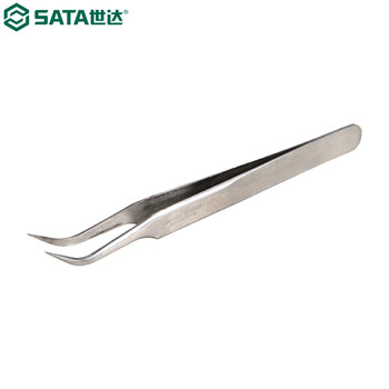 世达（SATA）03106 弯头镊子118MM