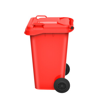 舒蔻（Supercloud）240L户外大垃圾桶大号带盖户外环卫酒店厨房垃圾分类加厚大容量塑料室外物业  红色