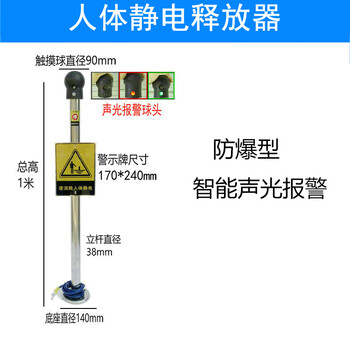 Homeglen  人体静电释放器触摸式静电消除仪  防爆声光报警A款