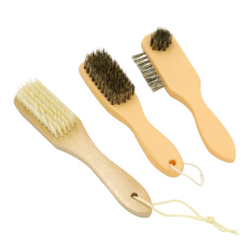 康丽雅 K-1341 木柄软毛鞋油刷 多功能刷子灰尘刷皮鞋刷 鬃毛两面刷