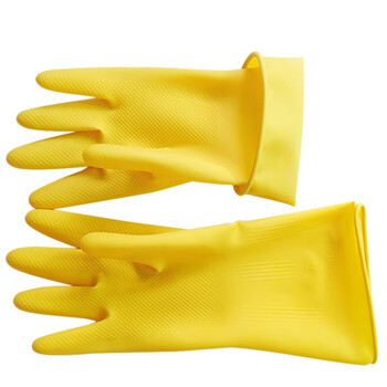恒立109乳胶手套 XL加大码5双 加厚耐酸碱洗碗洗衣橡胶防水工业牛筋胶皮手套 定制