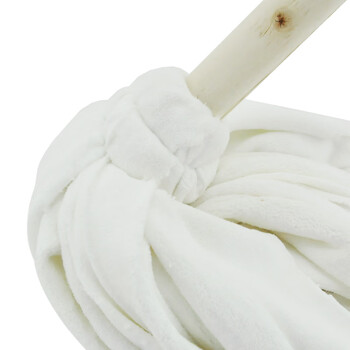 兰诗（LAUTEE）DM-182 白毛巾布拖把 酒店物业商用老式木杆圆头拖把 10个装