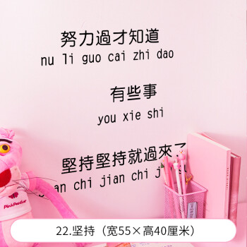 网红少女心宿舍布置ins房间卧室装饰学生励志文字壁纸