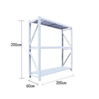 飞尔 仓储货架 仓库展示置物架 冷轧钢储物架【白三层主 200x60x200cm 均载150kg】