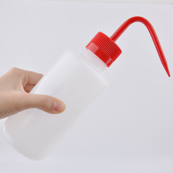 安美尚（ams）安全挤瓶 工业弯嘴瓶 弯头塑料 油壶500ML实验溶剂瓶红色弯嘴加厚定做