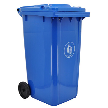 兰诗（LAUTEE）YY- 240B 可挂车户外环卫物业商用大号垃圾桶 蓝色240L