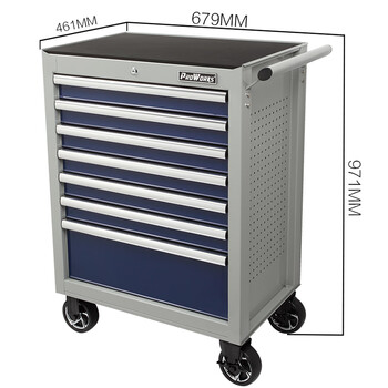PROWORKS工具车7抽屉防撞可移动工具收纳箱汽保汽修零件收纳柜 RM72807