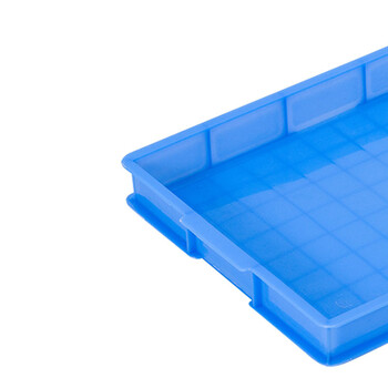 稳斯坦 WST091 蓝色塑料盘 塑料盆周转箱长方形塑料方盘浅盘零件盒 6#430*290*50mm