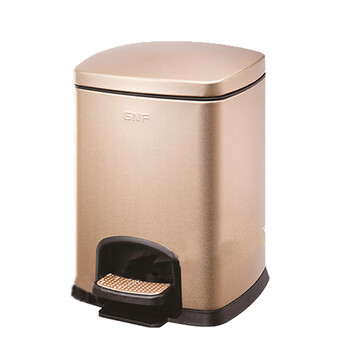 南 SJ20-F01 方形脚踏桶 香槟金 酒店宾馆商用客房不锈钢 南方垃圾桶 居家房间桶 果皮桶 防指纹容量20升