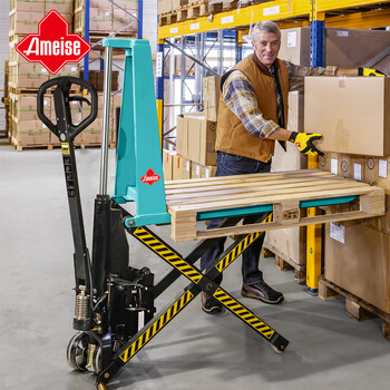 德国亚迈狮 半电动剪式液压搬运车 载重1.0t 提升800mm 货叉尺寸 540x1150mm ACX10-E