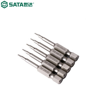 世达（SATA）59342 5件套6.3MM系列50MM长中孔花形旋具头TT10
