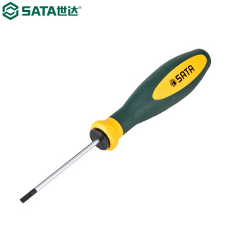 世达（SATA）63713 G系列双色柄一字形螺丝批4.5x200MM