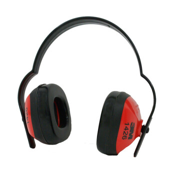 3M 1426噪音耳罩32db可搭配降噪耳塞红色1副装