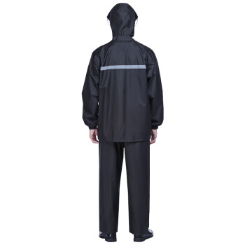 雷赢（LEIYING）YY-02雨衣雨裤套装 分体雨衣 带反光条 黑色 170cm