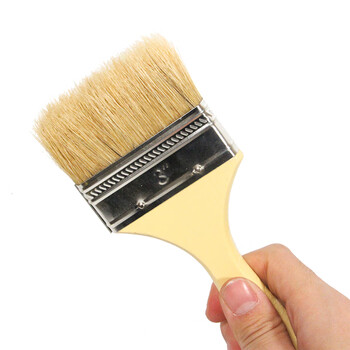 工霸(GONGBA)扁油刷 加厚猪鬃毛油漆刷子 红尖漆柄 4英寸(10把)