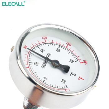 伊莱科(ELECALL)双金属温度计WSS-301/401/501轴向600℃锅炉工业管道温度表 银色 WSS-301 -20-80℃（现货）
