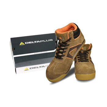 代尔塔劳保鞋301343中帮翻毛皮src防滑防砸防刺穿防静电棕色1双41