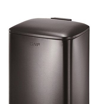 南 SJ15-F03 南方方形脚踏桶 黑金 商用不锈钢垃圾桶 酒店宾馆客房果皮桶 厨房垃圾桶 15升容量 防指纹