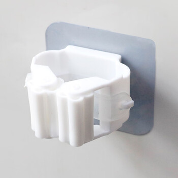 庄太太【颜色随机】免打孔黏胶无痕壁挂便捷置物架挂钩拖把夹