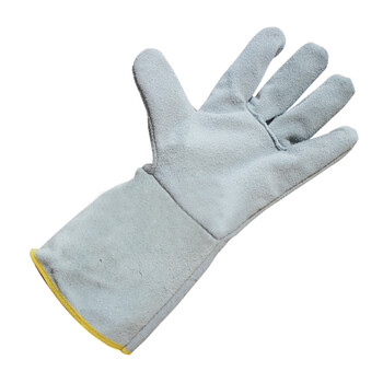 谋福CNMF198电焊手套焊工烧焊机械加固加托耐用耐高温隔热手套 (长款牛皮加固款)