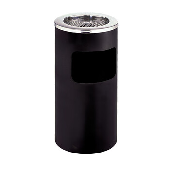 南 GPX-12A 丽格王 南方座地烟灰桶 镜钢斗黑身 座地不锈钢垃圾桶垃圾箱果皮桶