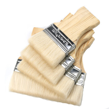 兰诗（LAUTEE）DF-1003 羊毛刷软毛油漆刷 烘焙扫工业刷 长柄2寸 10把/盒