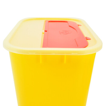 兰诗（LAUTEE）LQH-1004 利器盒医院诊所实验室用锐器盒黄色垃圾桶 方形15L-10个装