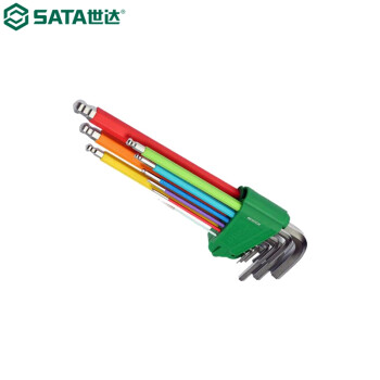 世达（SATA）80108CH    彩虹系列特长球头内六角扳手4MM