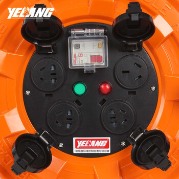 野狼 yelang 移动电缆卷工程盘工业卷线盘收线器电线盘拖线盘16A 10A 3*2.5 50米 YL-S33FS-1050