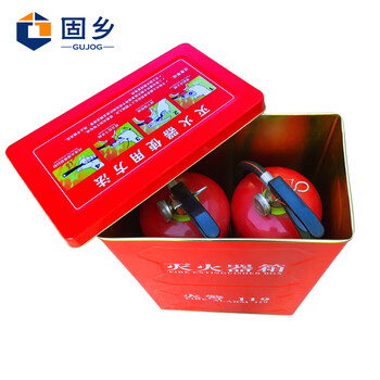 固乡灭火器箱 4KG灭火器箱子消防箱 幼儿园铁箱 【红色圆角灭火器箱可装4kg灭火器2个】