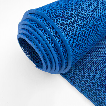 豫之韵 防滑垫浴室门垫防水卫生间塑料PVC脚垫镂空地垫 蓝色厚4.5mm 1.2米宽15米长/1卷