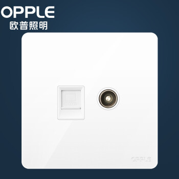 欧普照明(opple)开关插座面板家用暗装墙壁电视电脑纯平圆角86型墙式