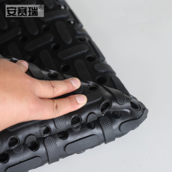 安赛瑞 橡胶地垫 胶囊止滑橡胶垫 85×145cm 仓库车间走廊厨房橡胶防滑地垫 黑色26782