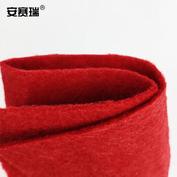 安赛瑞 一次性地毯 商用地毯 1×10m 婚庆办公室楼梯开业展会舞台加厚地毯楼梯过道地毯 2.5mm 红色26312