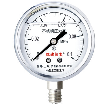 匡建仪表（CONJANT）YTN-60BF 不锈钢耐震压力表0-0.1mpa 油浸式抗振液压表高精度油压水压表
