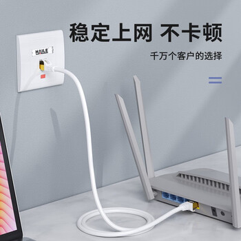 海乐(HAILE)CAT6A高速工程级超六类双屏蔽网线 HT-565Y-3M 白色3米