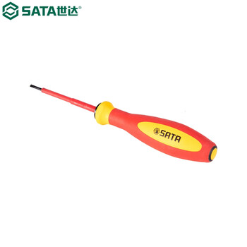世达（SATA）61315  G系列双色柄一字绝缘螺丝批6.5x150MM