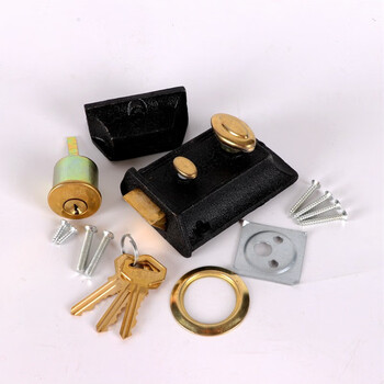 驼铃纵横 AQQJ00457 老式房门锁双保险锁二保险木门牛头锁弹子门锁 牛头锁