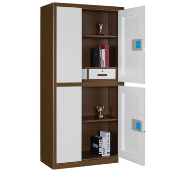 万尊双节保密柜国保密码锁工具柜储物柜咖白套色