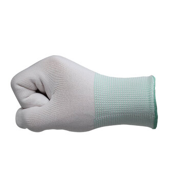 瑞珂韦尔（Rockwell）DL1001 针织尼龙劳保手套精细操作无尘打包装卸10副 白色均码